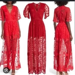 Nordstrom Socialite Laced romper with train